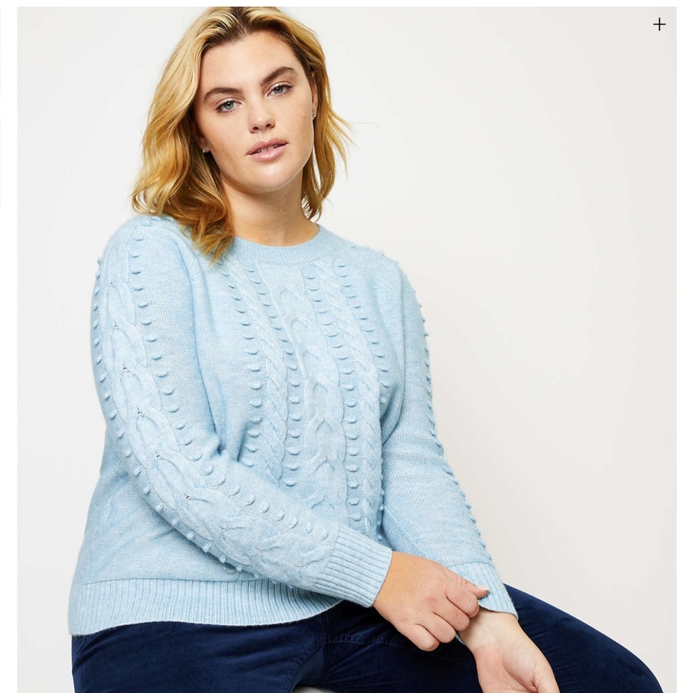 LOFT Plus Textured Cable Sweater